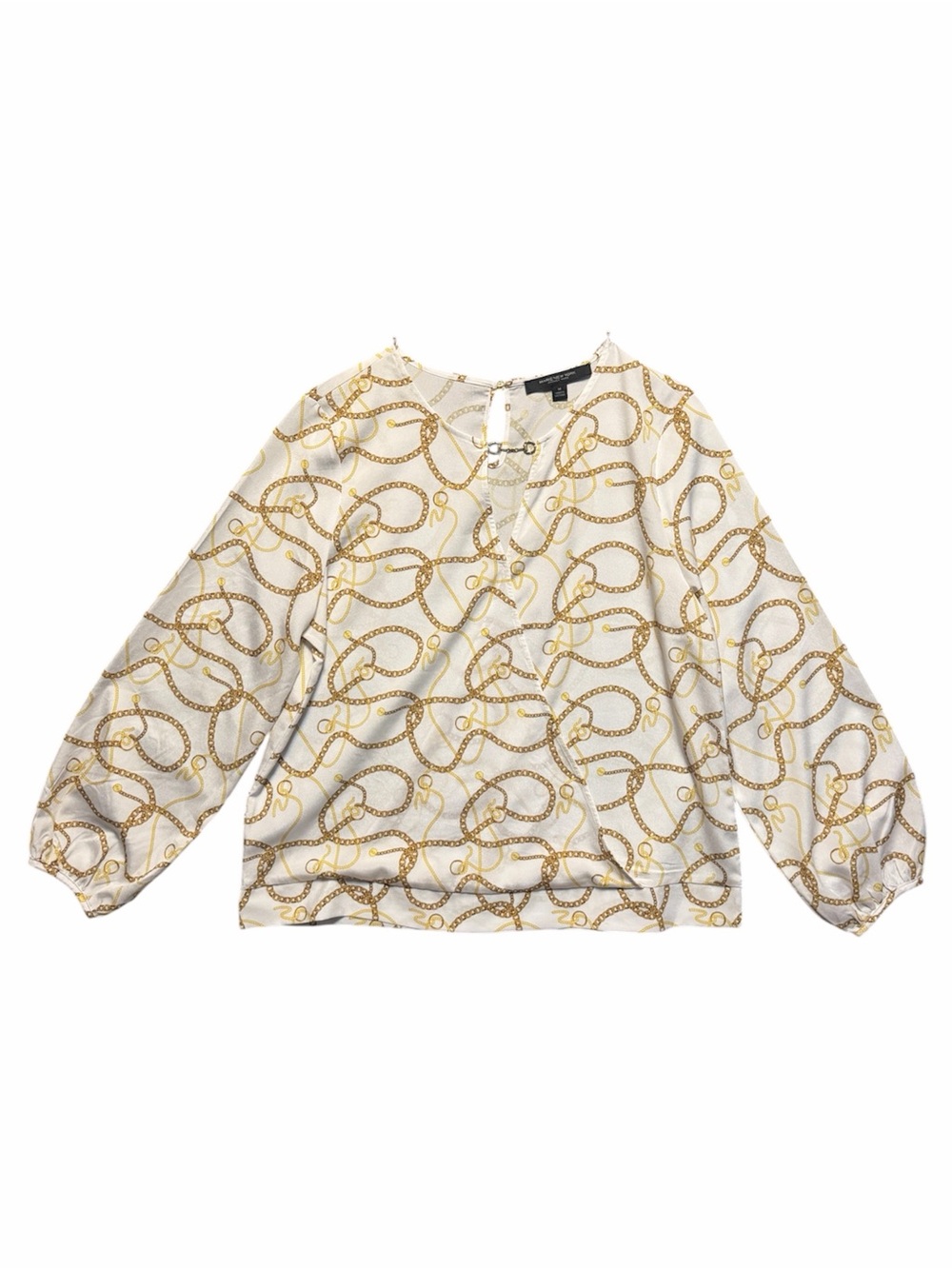 MARC NEW YORK White & Gold Chain-Print Blouse